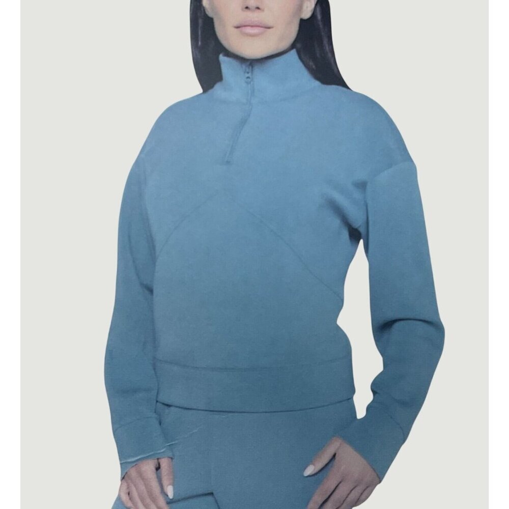 Infinity  Women's S Mock Neck Sweatshirt  Blue 4-Way Stretch Full Zip L1263